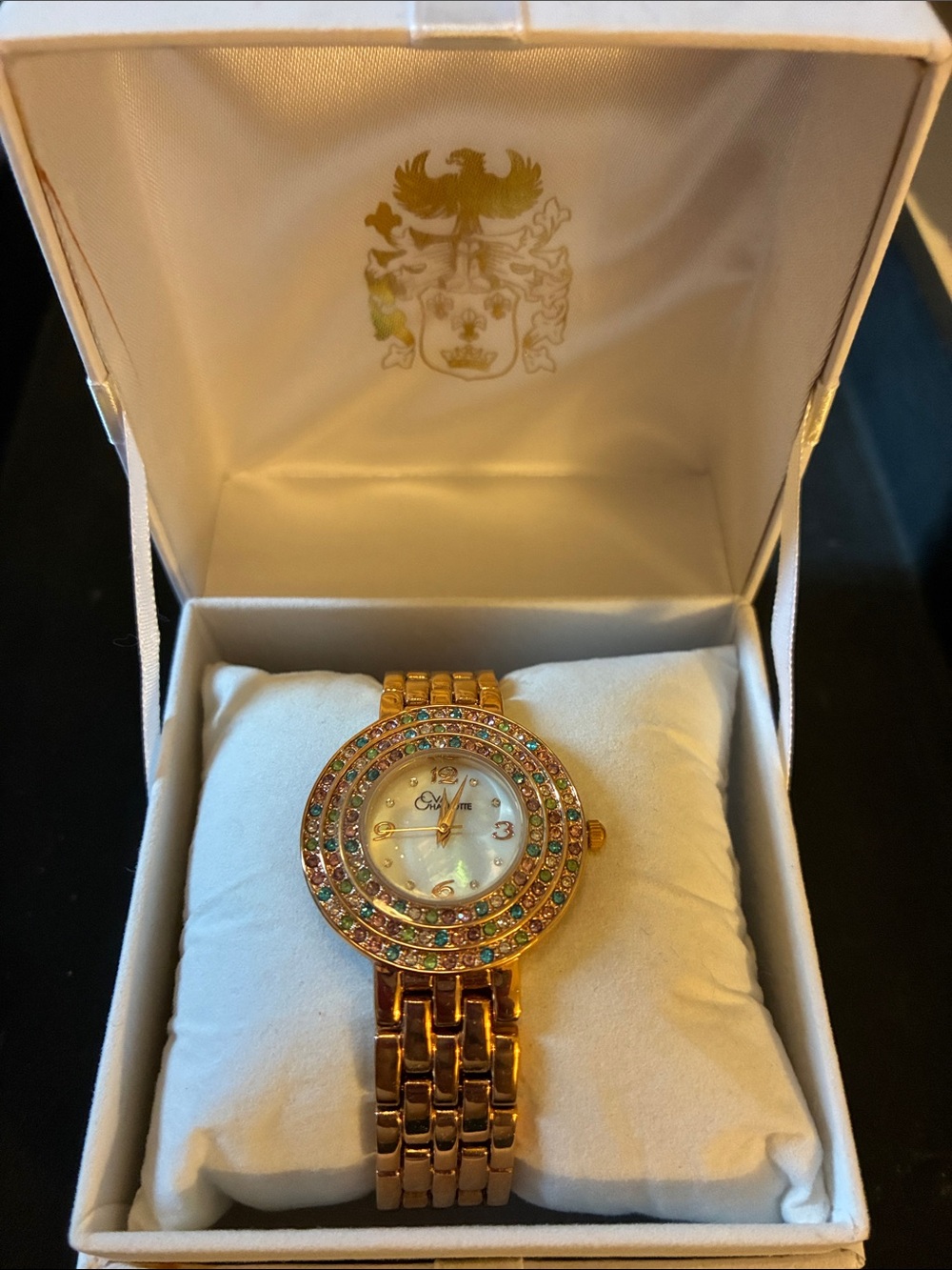 Gold Crystal Accent Women's Bracelet Watch by Eton